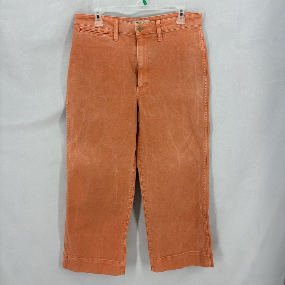 Madewell Women’s Size 30 Orange Terracotta Wide Leg Emmet Pants Cropped
